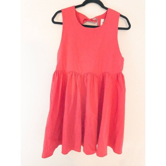 Anthropologie Maeve Sleeveless High-Neck Back-Bow Mini Dress In medium pink - Picture 2 of 10